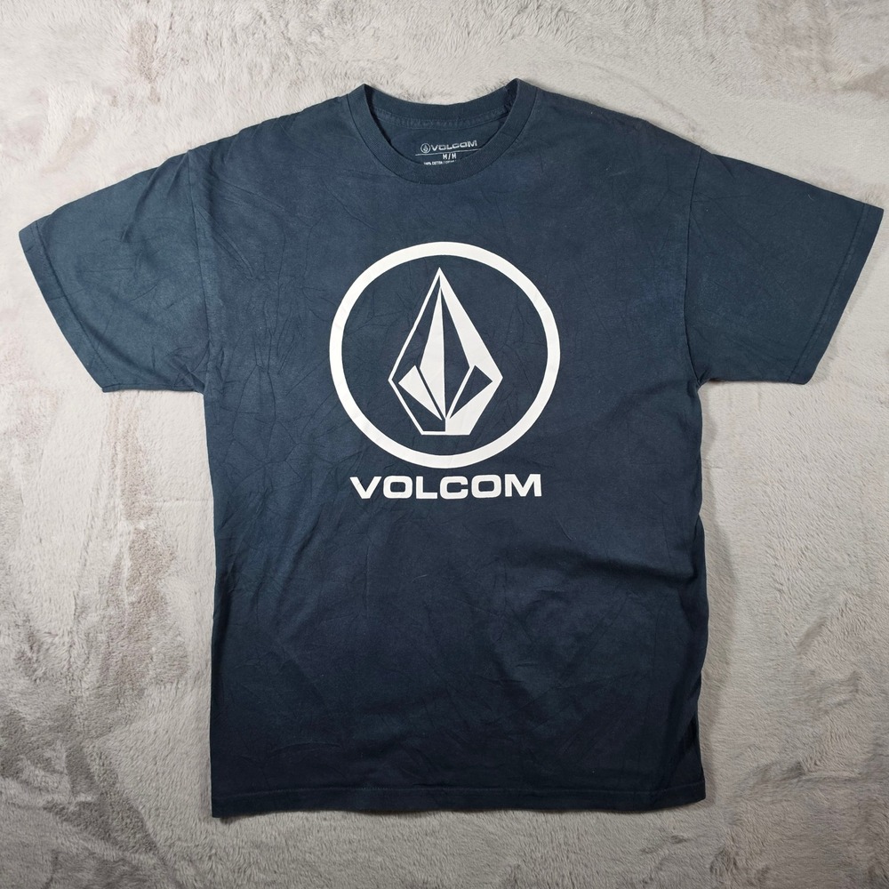 Volcom Graphic T-Shirt Mens‎ Medium Navy Blue Stone Logo Skater Surf Tee